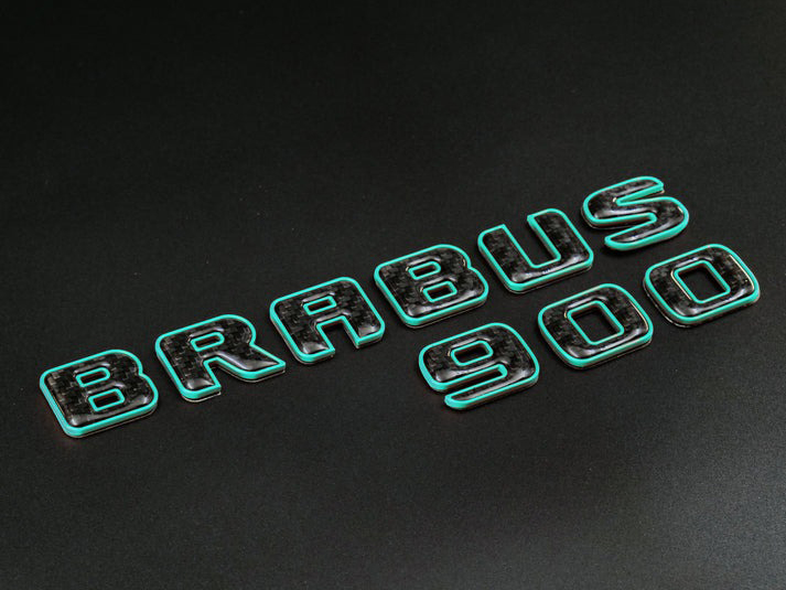 Brabus 900 Tiffany Blue Metal with Carbon Badges Emblems Set for Mercedes-Benz W463 W463A W464